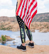 SALE 25% OFF, FREE Shipping, Compression Leggings, w/ "Booty Lift" Camo Flag