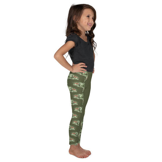 Youth Fishing Girls Leggings, 2T-7, Non-Toxic Inks