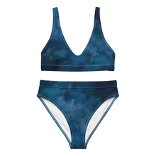  Watercolor high waist bikini set in blue and white  from River to Ridge Brand