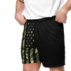 Mens Gym Shorts with Camo American Flag Pattern from River to Ridge Clothing Brand