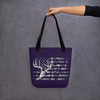 Whitetail Flag Antler Logo purple tote bag from River to Ridge Clothing Brand