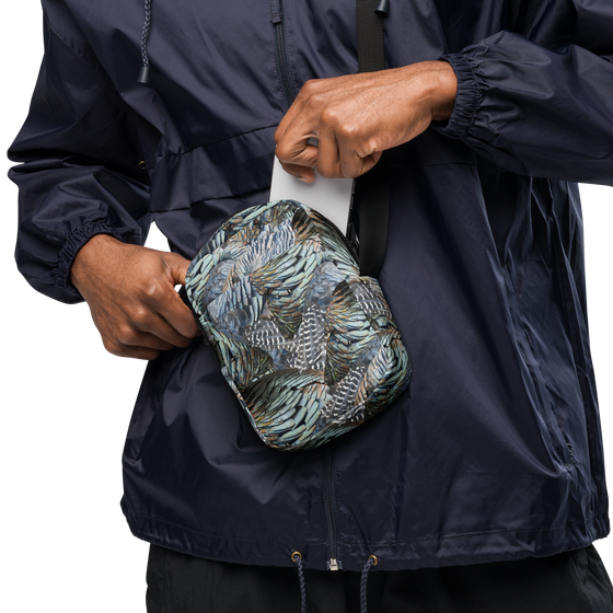 Crossbody concealed carry bag in Turkey Feather Pattern from River to Ridge Clothing Brand