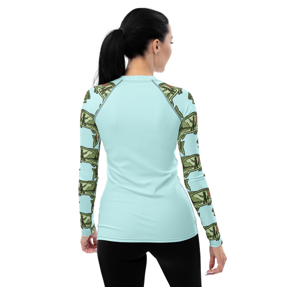 UPF 50 Rash Guard, Rainbow Trout Fishing, FREE Shipping, Women's