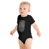 Grey Flag Patriotic Baby One Piece, 3-24 mos, Non Toxic Inks