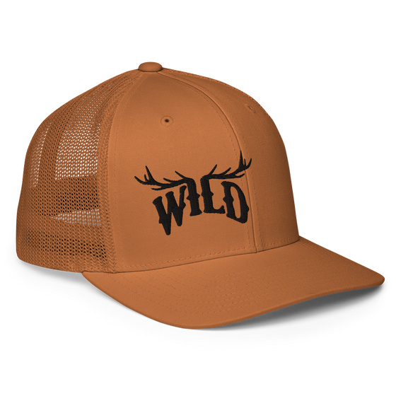 WILD antler logo on a copper mesh back hat for men or women