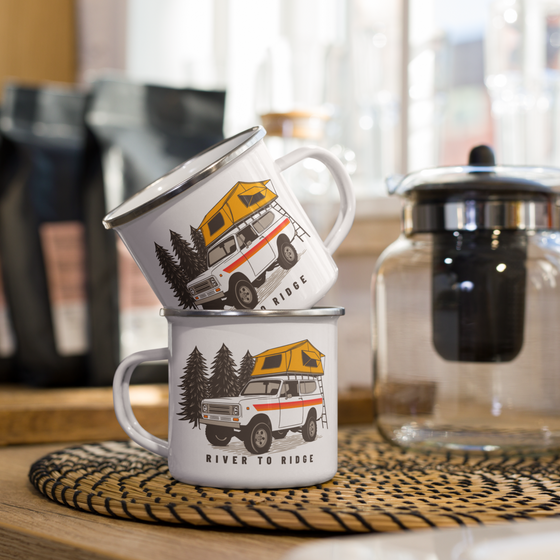 Enamel Mug Vintage Truck Camping