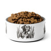 River to Ridge Brand Dog Bowl with a hunting sporting dog on it in white and brown