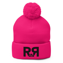  Hot Pink Knit Hat with pom pom and the River to Ridge R to R mountain logo stitched in black