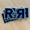 River to Ridge Clothing Brand R2R logo stickers in olive and black