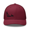 Product mockup of an antler logo shed hunting hat from River to Ridge Clothing company with a deer antler stitched on it on one side of the front