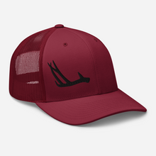  Product mockup of an antler logo shed hunting hat from River to Ridge Clothing company with a deer antler stitched on it on one side of the front