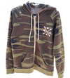 Camo zip up hoodie from Rockstarlette Outdoors with arrow logo; sold by River to Ridge Clothing Womens Zip up