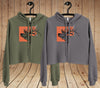 Elk Fleece Lined Crop Hoodie, Olive or Storm