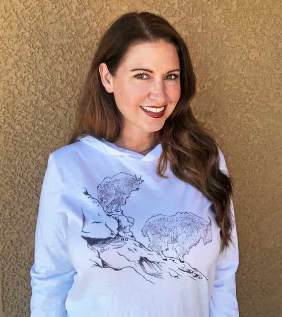 Mountain Goat Long Sleeve Lightweight Women's Hoodie