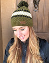 10% OFF + FREE Shipping, Women's Cable Knit Beanie w/ Pom Pom, Olive