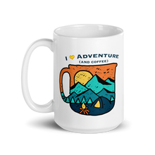  Coffee Mug, Large 15oz, I Love Adventure (and Coffee)