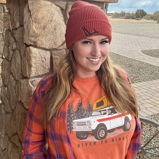 Antler Honeycomb Beanie in Rust