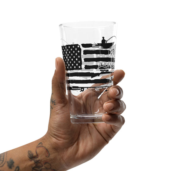 Sportsman's Flag 16oz Beer Pint Glass