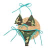 Camo and turquoise trim padded string bikini from River to Ridge Brand