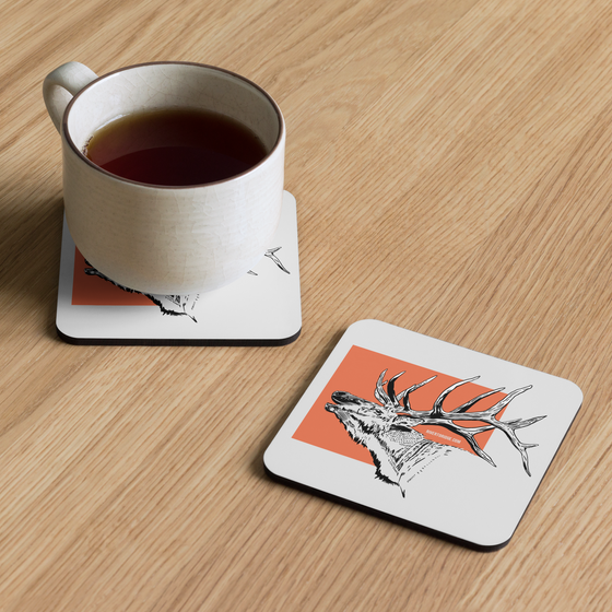 Elk Cork Backed, Waterproof Coaster