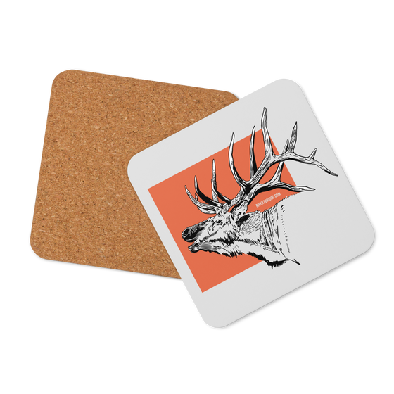 Elk Coasters: Discount Bundle Set of 4 Cork Backed, Waterproof