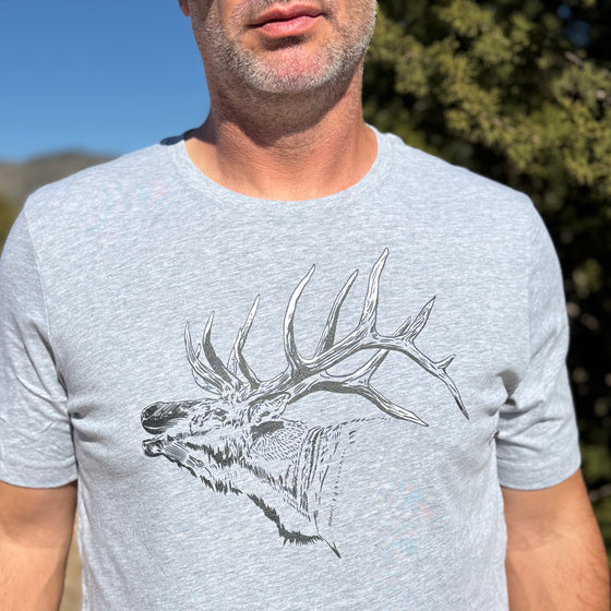 Elk Logo Men's T-Shirt, Autumn or Grey