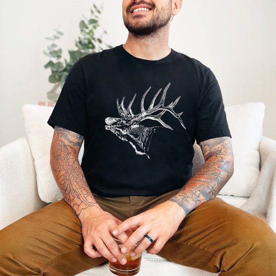 Elk Logo Men's T, Forest or Black