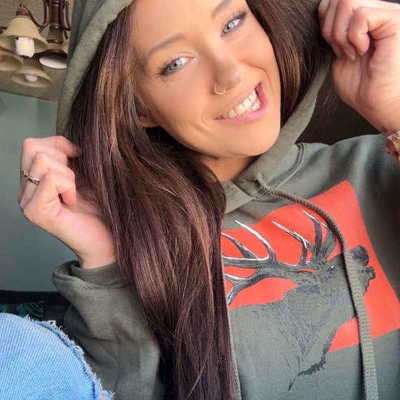 Elk Fleece Lined Crop Hoodie, Olive or Storm