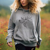 Women's Elk Logo Hoodie, Light Blue or Grey