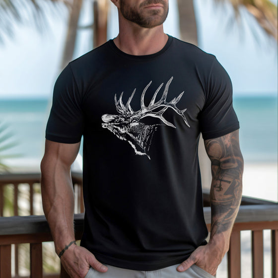 Elk Logo Men's T, Forest or Black