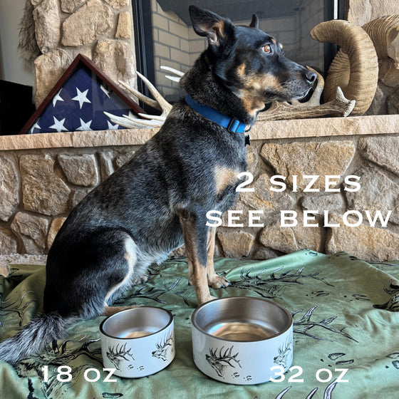 Elk Logo Premium Stainless Steel Non-Slip 18oz Pet Bowl