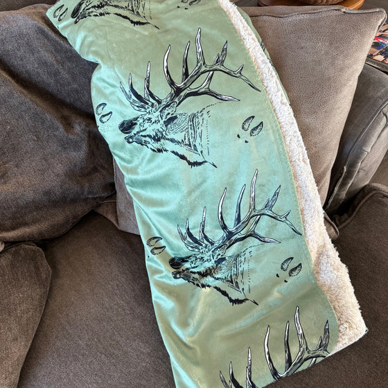 Elk Logo Sherpa Fleece Blanket  from River To Ridge Brand