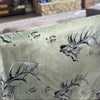 Elk Logo Throw Blanket from River to Ridge Clothing Brand, olive with elk and tracks pattern