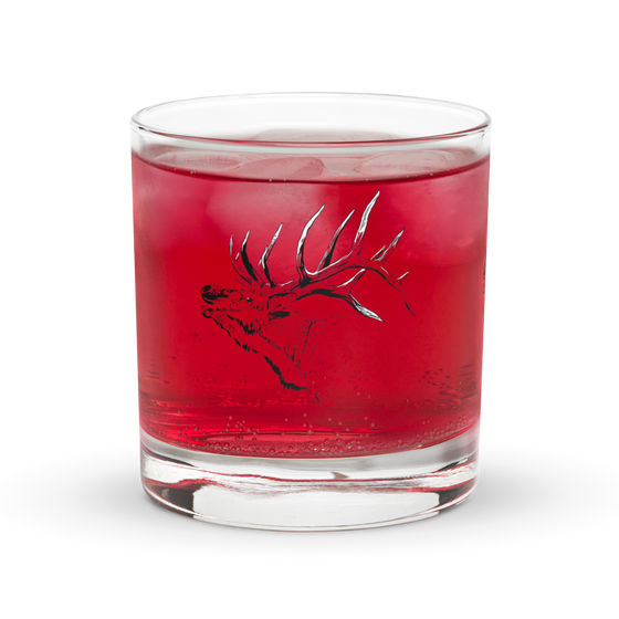 Elk Logo Whiskey Rocks Glass