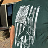 Men's Fishing USA T, Black or Forest