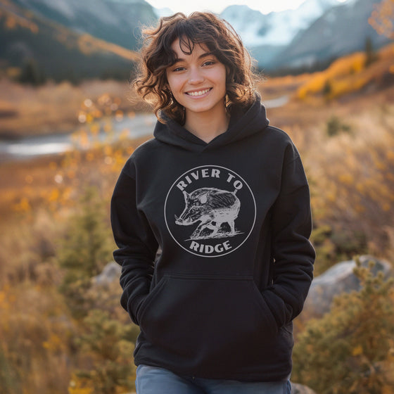 Hog Hunting Hoodie, Unisex, Black or Olive