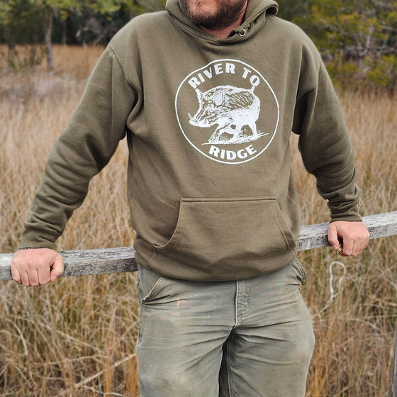 Hog Hunting Hoodie, Unisex, Black or Olive