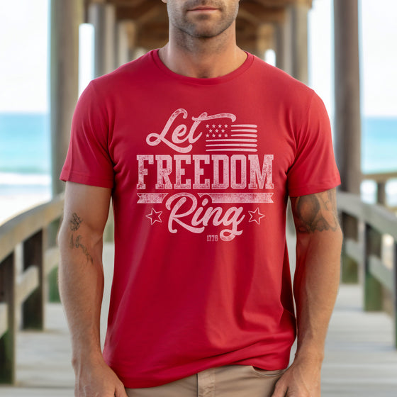 Let Freedom Ring 2A Men's Patriotic T, Red or Blue