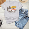 Women's Truck Camping Overland T, Heather Orange or Grey