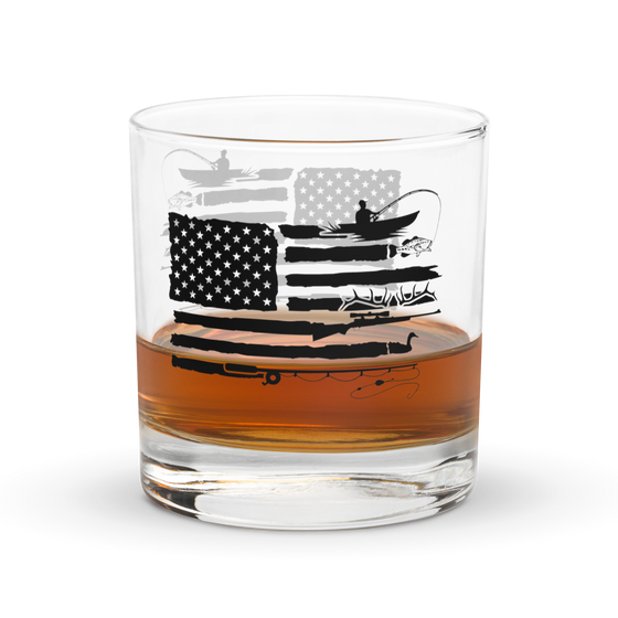 Sportsmans Flag Whiskey Glass