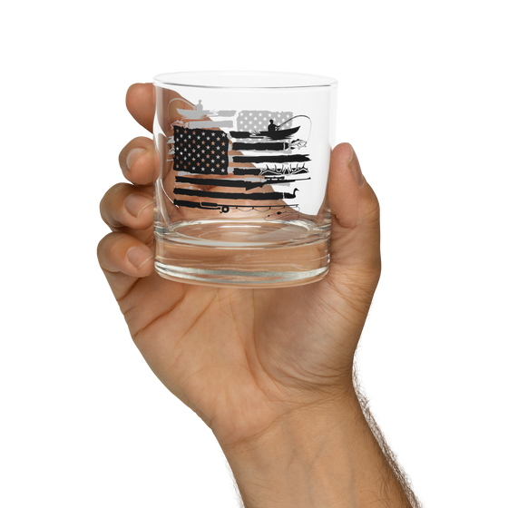 Sportsmans Flag Whiskey Glass