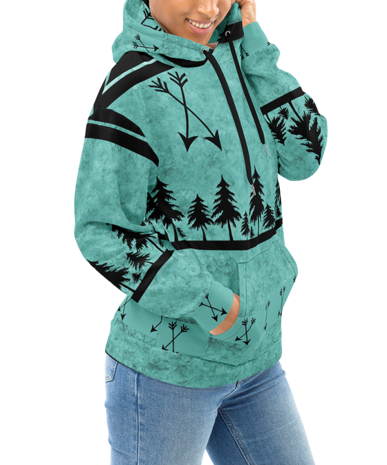 Women's Ultra Plush Teal Arrow Hoodie