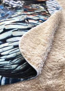  Ultra Plush Sherpa Fleece Turkey Feather Blanket, 2 Sizes