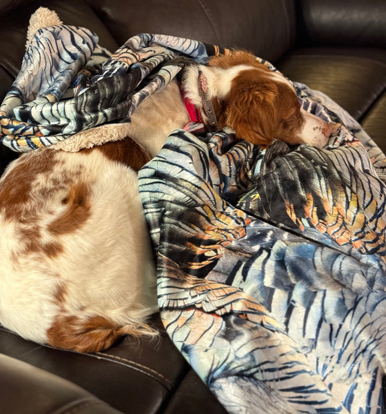 Treat Your Pet to a Turkey Feather Sherpa Blanket