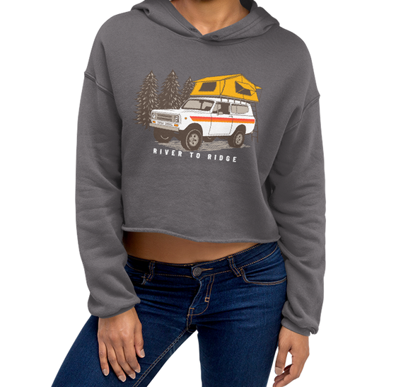 Truck Camping Overland Crop Hoodie