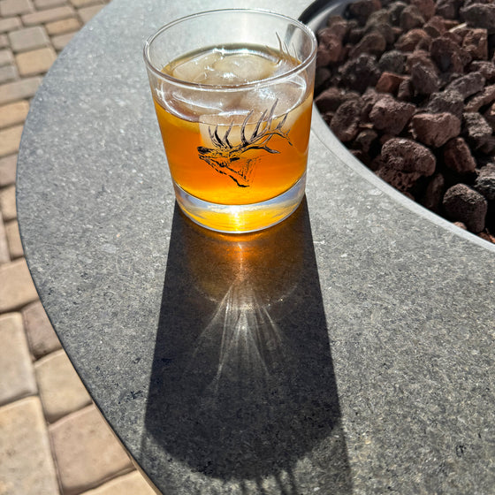 Elk Logo Whiskey Rocks Glass