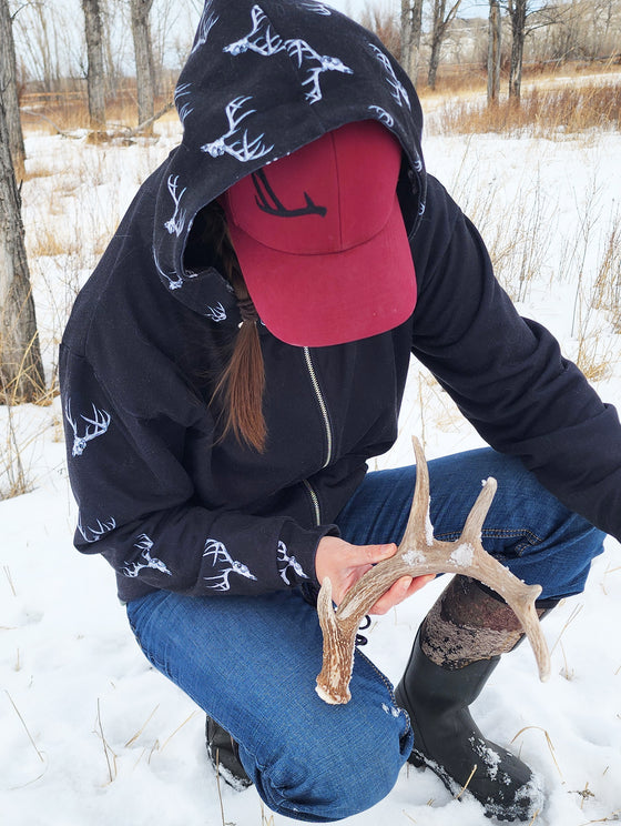 Whitetail Skull Zip Up Hoodie, Unisex