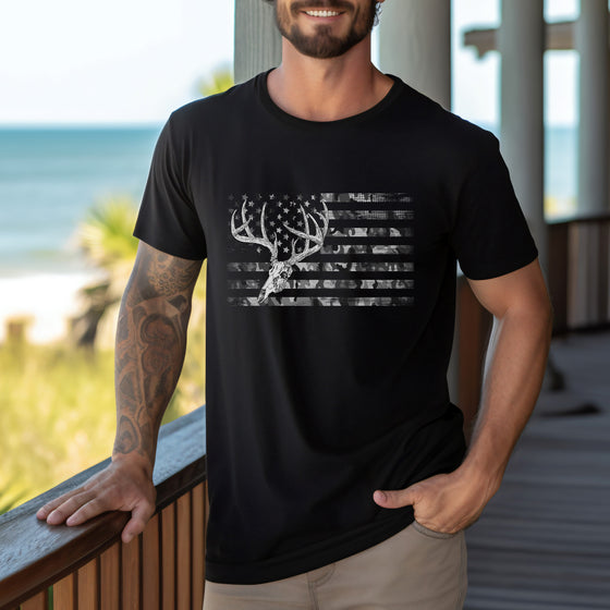 Whitetail Flag Men's T, Blue or Black