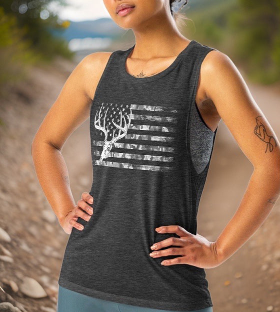 Whitetail Flag, Women's Muscle Tank Top