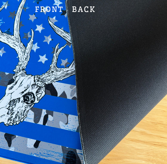 Whitetail Flag Blue cleaning mat / mouse pad from River to Ridge clothing brand